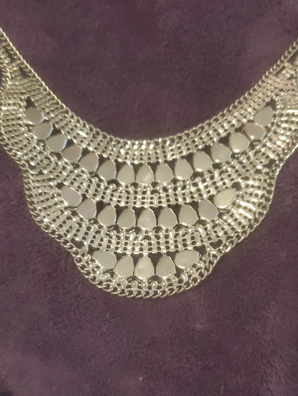 Silver And Rhinestone Necklace